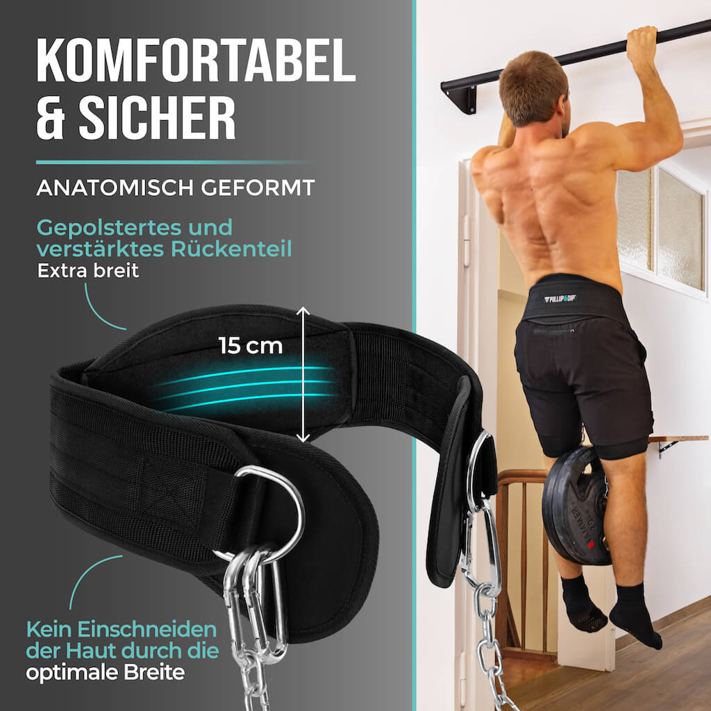 pullup-dip-ceinture-lest-e-avec-cha-ne-3-mousquetons-et-ailettes image 2
