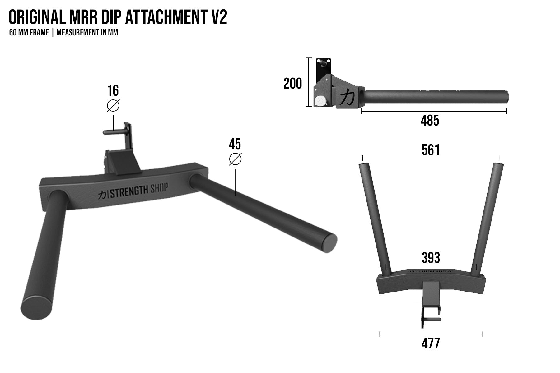 strength-shop-original-v2-mrr-60-i-dip-horn-attache-dips-rack-60mm image 3
