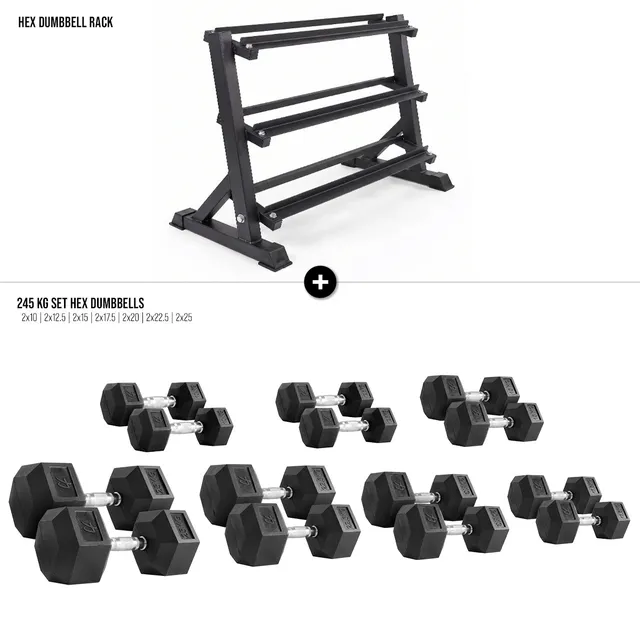 strength-shop-hex-dumbbell-set-with-rack-set-14-halt-res-hexagonaux-rack-3-nivea image 1
