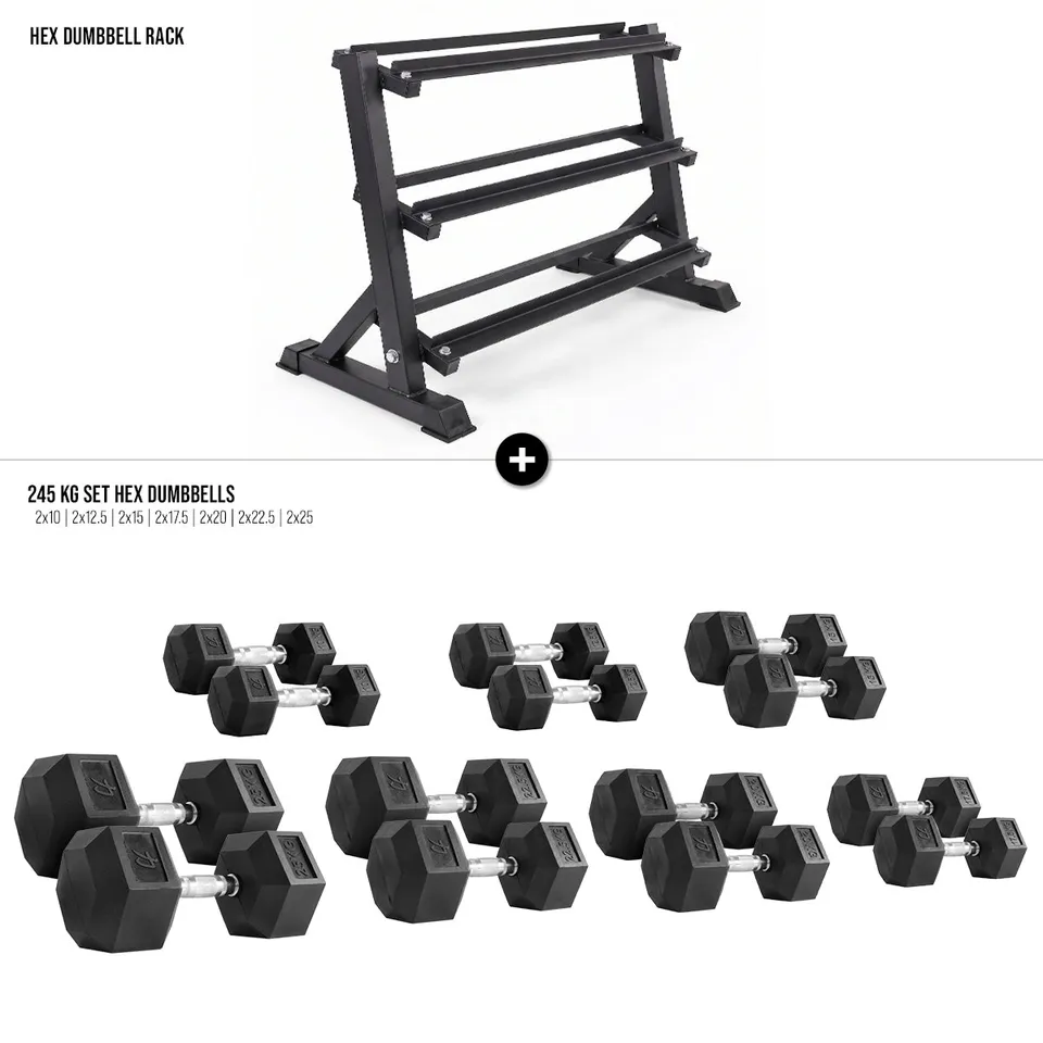 strength-shop-hex-dumbbell-set-with-rack-set-14-halt-res-hexagonaux-rack-3-nivea image 1